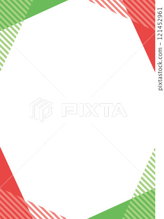 幾何簡單聖誕彩框條紋紅綠 121452961