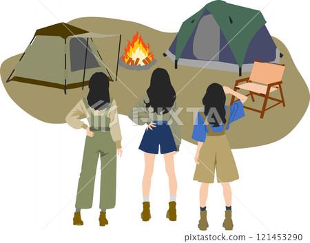 露營地的插圖 露營地的插圖 121453290
