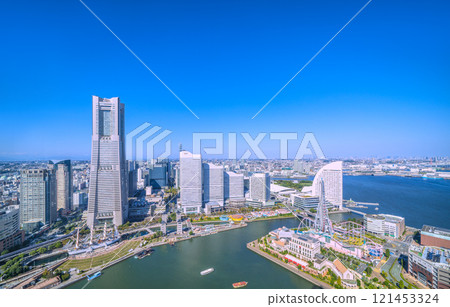 日本橫濱城市景觀 日本丸、地標、六本木、麻布台、天空樹等景觀 日本橫濱城市景觀 日本丸、地標、六本木、麻布台、天空樹等景觀 121453324