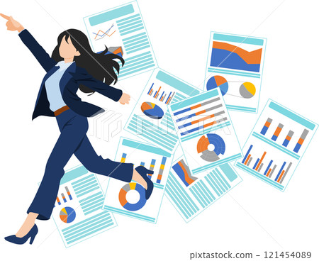 一位想要離開黑人公司的女商人的插圖 一位想要離開黑人公司的女商人的插圖 121454089