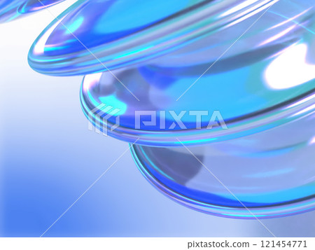 一組包裹在夢幻光線中的水晶鏡片的 3D 插圖 一組包裹在夢幻光線中的水晶鏡片的 3D 插圖 121454771