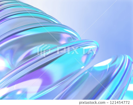一組包裹在夢幻光線中的水晶鏡片的 3D 插圖 一組包裹在夢幻光線中的水晶鏡片的 3D 插圖 121454772