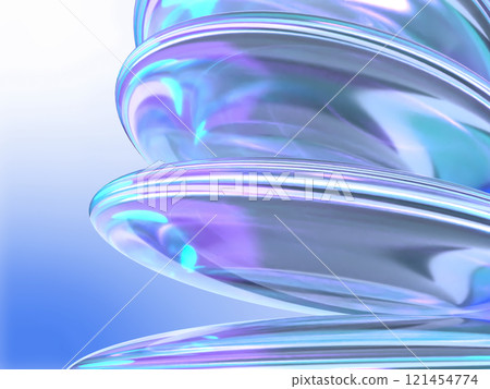 一組包裹在夢幻光線中的水晶鏡片的 3D 插圖 一組包裹在夢幻光線中的水晶鏡片的 3D 插圖 121454774