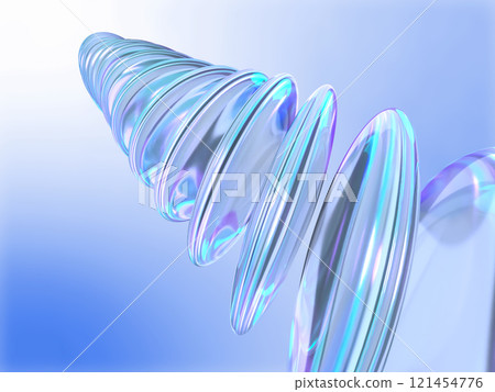 3D illustration of a group of crystal lenses surrounded by fantastic light 3D illustration of a group of crystal lenses surrounded by fantastic light 121454776