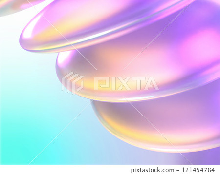 一組包裹在夢幻光線中的水晶鏡片的 3D 插圖 121454784