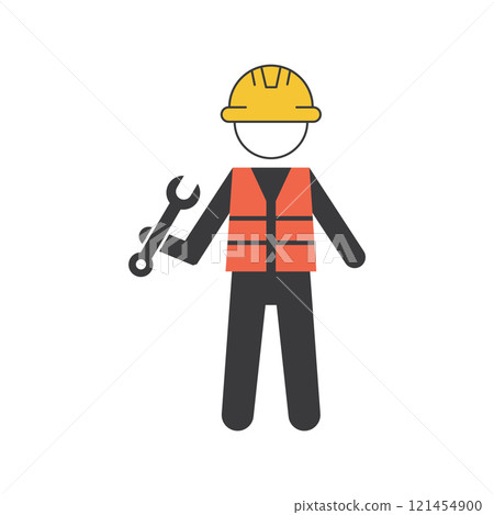 Worker holding a wrench Worker holding a wrench 121454900