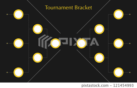 Tournament bracket for game on black background. Blank playoff schedule template. Playoff grid. Vector Tournament bracket for game on black background. Blank playoff schedule template. Playoff grid. Vector 121454993
