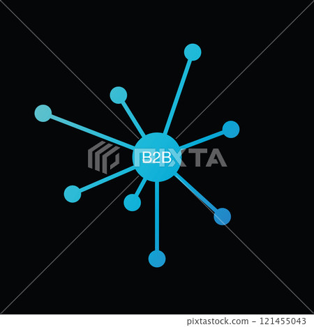 B2B icon on black background. Business to business concept. Marketing strategy. Vector 121455043