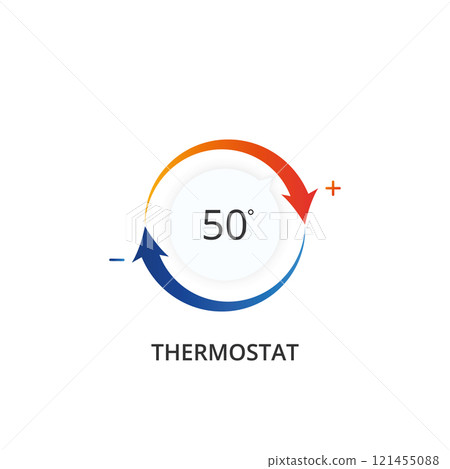 Thermostat icon. Climate control regulator. Temperature controller. Vector illustration 121455088