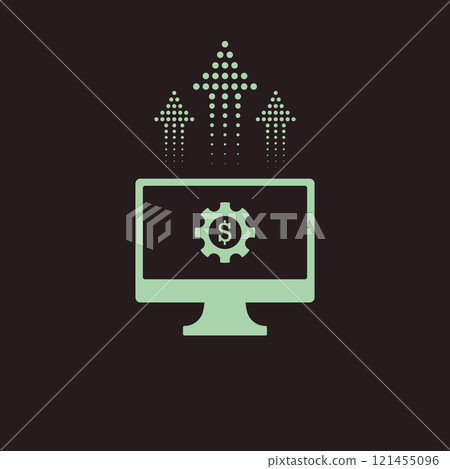 Fintech icon. Online banking concept. Transaction and transfer of currency. Growth of dollar symbol. Vector Fintech icon. Online banking concept. Transaction and transfer of currency. Growth of dollar symbol. Vector 121455096