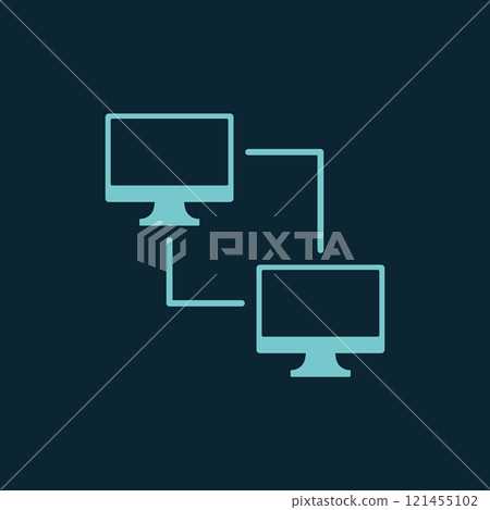 Exchange data icon. Synchronization concept. System of copy and transfer files. Connection computer icon. Vector 121455102