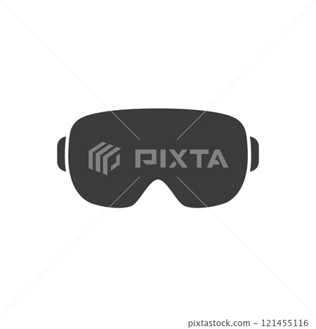 Headset of virtual reality. Vr glasses flat icon. Vr goggles device for computer game. Vector 121455116