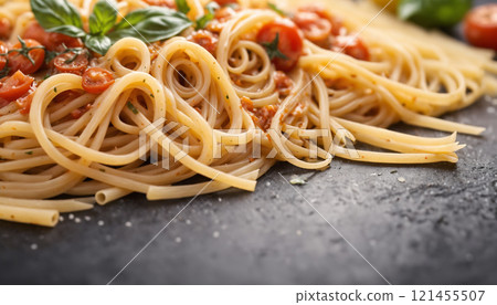 spaghetti with fresh organic  spaghetti with fresh organic  121455507