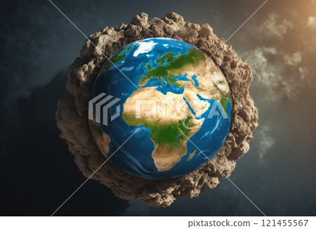 composite image of earth destroy 121455567
