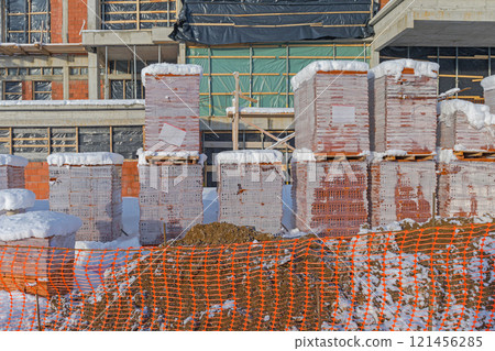 Construction Site Winter Snow 121456285