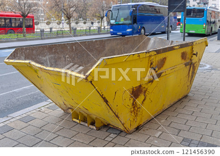 Skip Container in City Skip Container in City 121456390