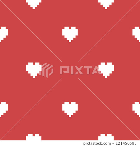 Seamless pattern with pixel style hearts. Stylish trendy design for Valentine's Day. Seamless background for card, invitation, web banner, brochure, fabric. Seamless pattern with pixel style hearts. Stylish trendy design for Valentine's Day. Seamless background for card, invitation, web banner, brochure, fabric. 121456593