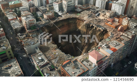Sinkhole Swallowing Buildings Fallout Destruction Sinkhole Swallowing Buildings Fallout Destruction 121456690
