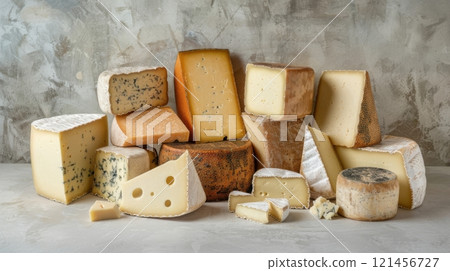 The Image Is A Group Of Various Cheeses 121456727