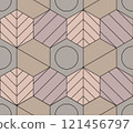 Seamless Vector Pattern of Hexagons in Shades of Gray 121456797