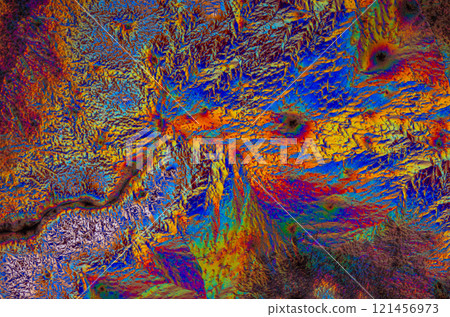 Vibrant and Abstract Colorful Patterns Found in crystals of vitamin C Vibrant and Abstract Colorful Patterns Found in crystals of vitamin C 121456973