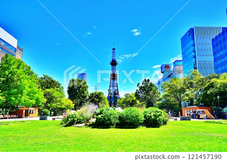 Scenery of Odori Park in Sapporo, Hokkaido in summer 121457190