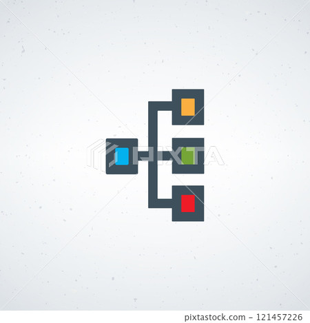 Editable hierarchy, organizational chart, structure, flowchart mindmap vector icon. Business, job, office. Stock vector illustration isolated on white background. Editable hierarchy, organizational chart, structure, flowchart mindmap vector icon. Business, job, office. Stock vector illustration isolated on white background. 121457226