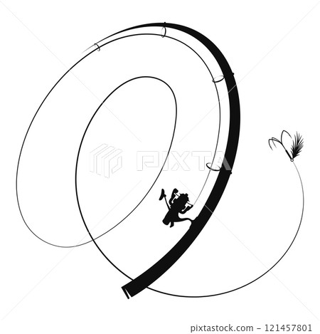 Fishing rod bait on line, design for fishing Fishing rod bait on line, design for fishing 121457801
