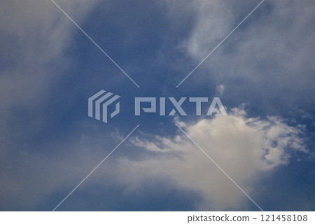 Scattered Clouds in a Blue Expanse 121458108