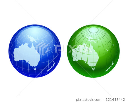 Globe illustration_Oceania_2 color set 121458442