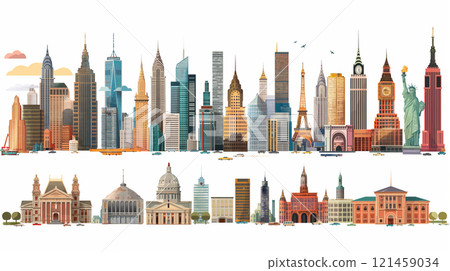 Cityscape illustration background material 121459034