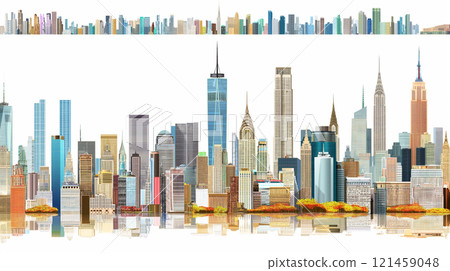 城市景觀插畫背景素材 121459048