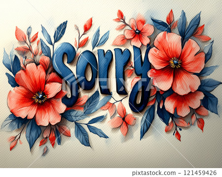 poppy flowers. postcard. poster. sorry poppy flowers. postcard. poster. sorry 121459426