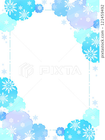 Cute snowflake frame template Cute snowflake frame template 121459492