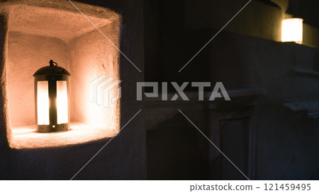 Old Lantern Light In The Ancient Sanctuary  121459495