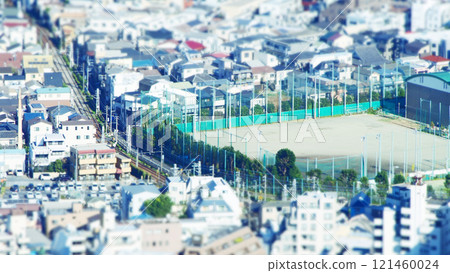 從觀景台傾斜移位看到的城市景觀 121460024