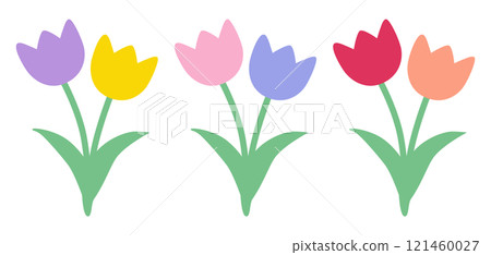Cute tulip vector illustration 121460027