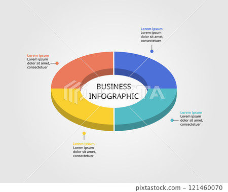 timeline circle chart template for infographic for presentation for 4 element 121460070