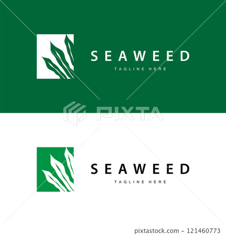 seaweed logo illustration beautiful underwater plants where fish live and the natural beauty of the ocean floor 121460773
