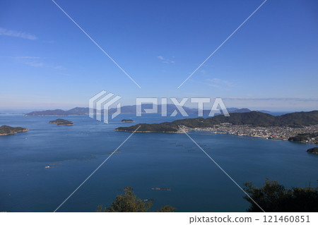Ajicho, Takamatsu City, the tip of the Aji Peninsula and the islands of the inland sea, with Shodoshima in the distance Ajicho, Takamatsu City, the tip of the Aji Peninsula and the islands of the inland sea, with Shodoshima in the distance 121460851