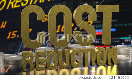 The Cost reduction and coins for Business concept 3d rendering. 121461023