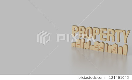 The wood house and property text for real estate concept 3d rendering. The wood house and property text for real estate concept 3d rendering. 121461043