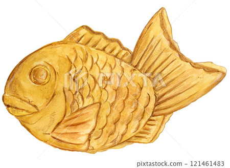 手繪水彩插畫美味鯛魚燒 手繪水彩插畫美味鯛魚燒 121461483