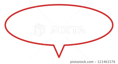 Simple oval speech bubble 2 (red, line drawing only) Simple oval speech bubble 2 (red, line drawing only) 121461578