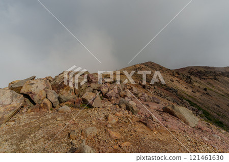 The summit of Mount Azuma-Kofuji in the clouds 121461630