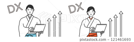 DX的形象：成功改善事業的神官與巫女 121461693