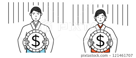 外匯損失和美元疲軟、神職人員和巫女的形象 121461707