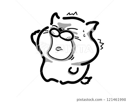 An angry cat 121461998