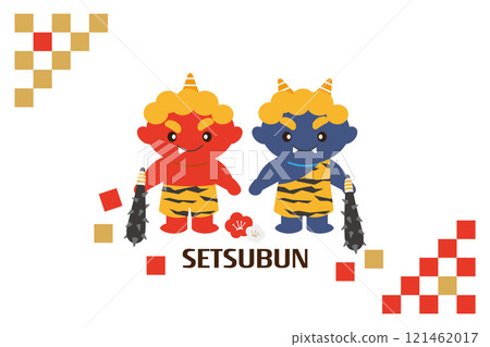 Cute Setsubun background illustration horizontal Cute Setsubun background illustration horizontal 121462017