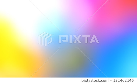 A vibrant gradient of soft pastel colors flows across the image, blending yellow, blue, pink, and red hues in a smooth and calming design. 121462146